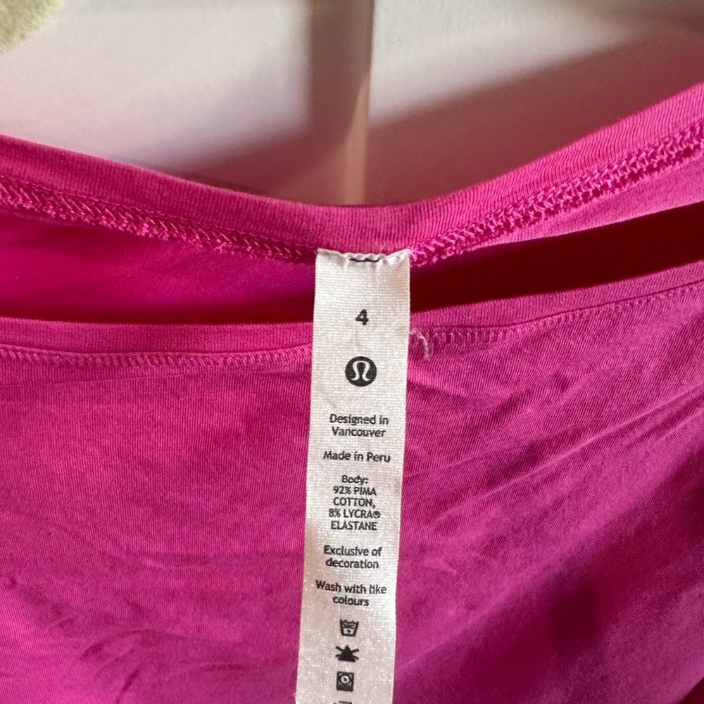 Sonic Pink Lululemon Back in Action Short Sleeve - Picture 3 of 6